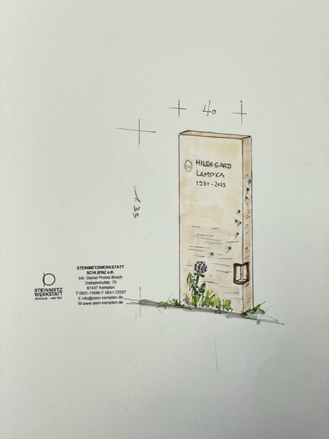 U 606 | Handwerkliches Design Urnengrabmal | Steinmetzwerkstatt Schlienz Kempten Allgäu