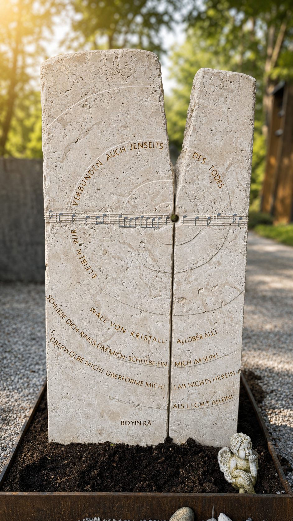 Einzelgrabstein aus Naturstein, individuell graviert